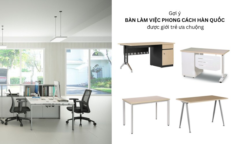 Gợi ý các mẫu bàn làm việc chuẩn phong cách Hàn Quốc