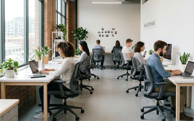 Cách đặt bàn ghế giúp tối ưu không gian phòng làm việc 
