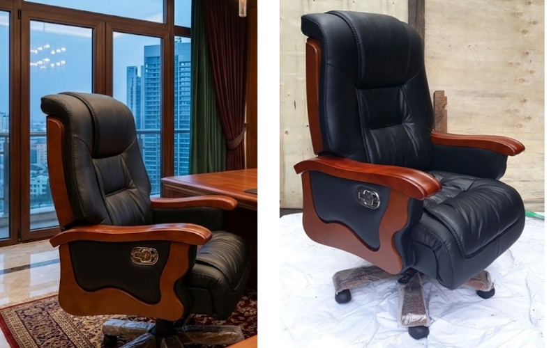 Ghế giám đốc màu đen da cao cấp DSG20