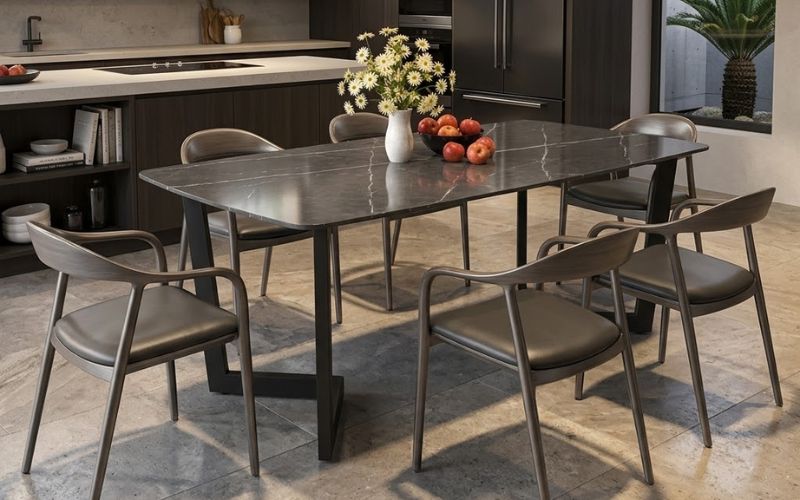 Bàn ăn hiện đại BA07-D14 phong cách tối giản trong không gian nội thất sang trọng