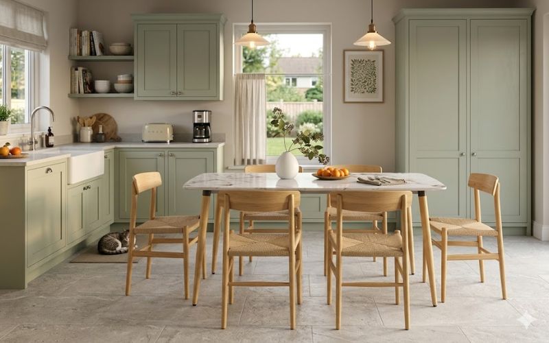 Bàn ăn mặt đá hình chữ nhật BA03-D12 với thiết kế hiện đại dành cho phòng ăn gia đình