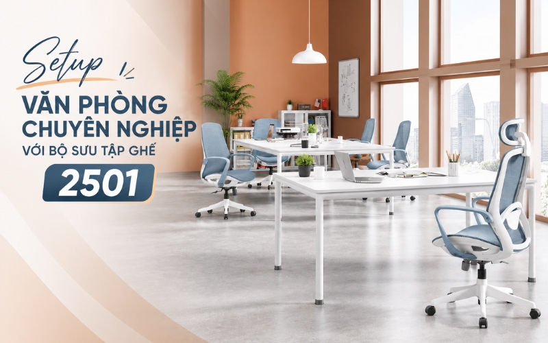 Đồng bộ ghế văn phòng trong không gian văn phòng chuyên nghiệp