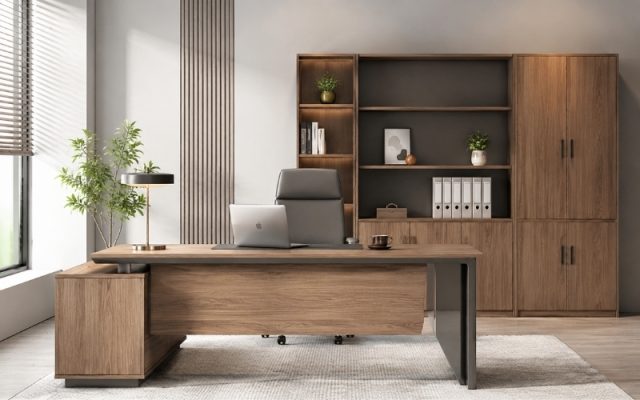 Cách phối tủ hồ sơ bàn làm việc gọn gàng