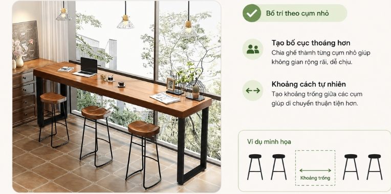 Quy tắc khi xếp ghế quầy bar 
