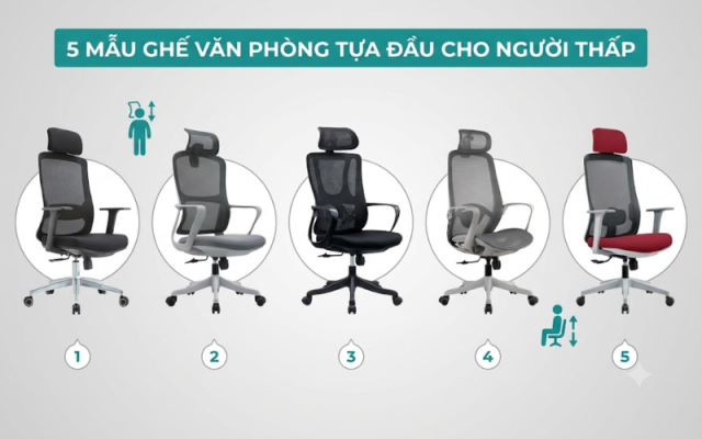 Hướng dẫn cách chọn ghế có tựa đầu phù hợp cho người có vóc dáng nhỏ nhắn và gợi ý 5 mẫu ghế phù hợp