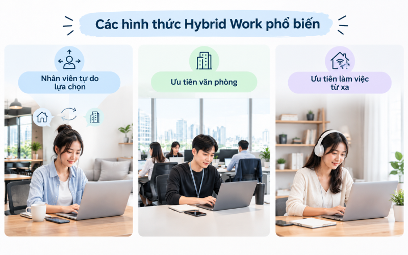 Các hình thức Hybrid Work phổ biến 
